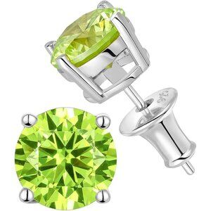 Peridot Stud Earrings 6.0 CTW 925 Sterling Silver NWT